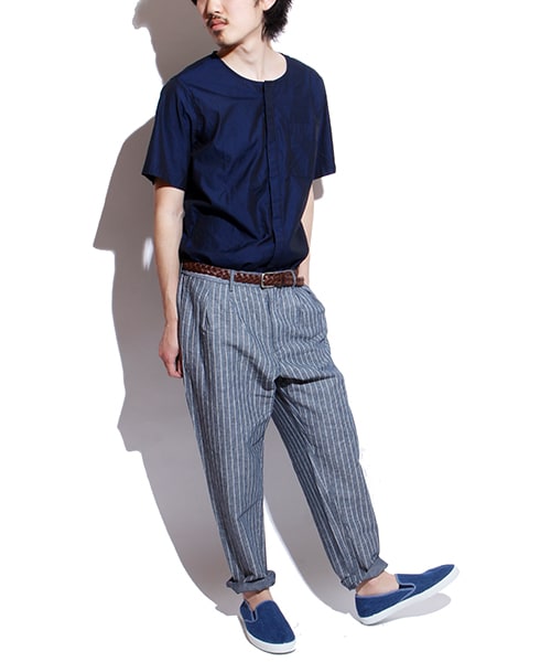 FREAK'S STORE（フリークスストア）の「ノーカラー半袖シャツ（その他・メンズ・ホワイト/グレー/ネイビー・M/L）」の13枚目の写真