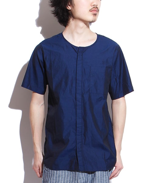 FREAK'S STORE（フリークスストア）の「ノーカラー半袖シャツ（その他・メンズ・ホワイト/グレー/ネイビー・M/L）」の3枚目の写真