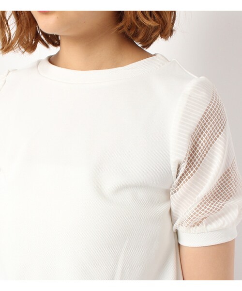 mysty woman（ミスティウーマン）の「カットソー×ガウチョパンツセットアップ（ワンピース/ドレス・レディース・オフホワイト/ネイビー/ブルー・M）」の6枚目の写真