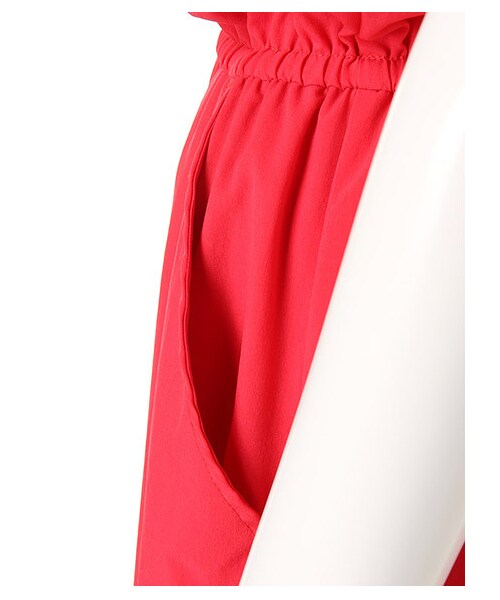 SPIRALGIRL（スパイラルガール）の「キャミコンビネゾン（オールインワン・サロペット・レディース・ブラック/オフホワイト系/レッド・F）」の8枚目の写真