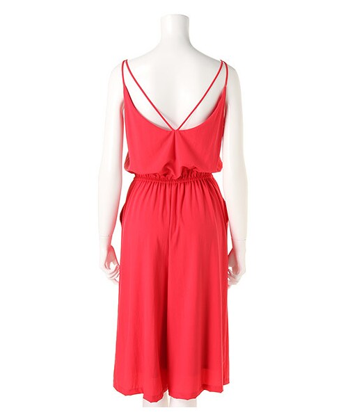 SPIRALGIRL（スパイラルガール）の「キャミコンビネゾン（オールインワン・サロペット・レディース・ブラック/オフホワイト系/レッド・F）」の5枚目の写真