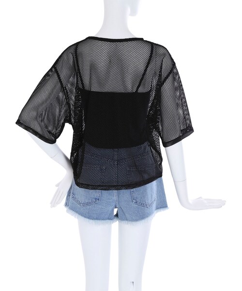 EVRIS（エヴリス）の「メッシュSET TOPS（トップス・レディース・ホワイト/ブラック/カーキ）」の8枚目の写真