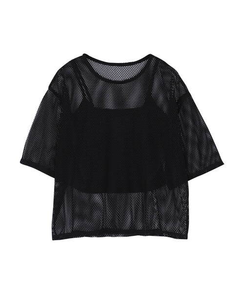 EVRIS（エヴリス）の「メッシュSET TOPS（トップス・レディース・ホワイト/ブラック/カーキ）」の2枚目の写真