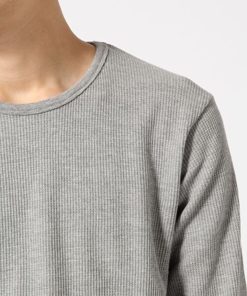 RAGEBLUE（レイジブルー）の「＜トレンドのロング丈＞ワッフルクルー7分袖（トップス・メンズ・ホワイト02/グレー12・Ｍ/Ｌ）」の8枚目の写真