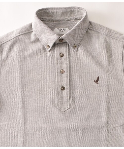 ADAM ET ROPE'（アダムエロペ）の「【Wild Life Tailor】ハチノスポロシャツ（Ｔシャツ/カットソー・メンズ・グレー/ホワイト/ダークブラウン/モスグリーン/ネイビー/サックス・S/M/L）」の8枚目の写真