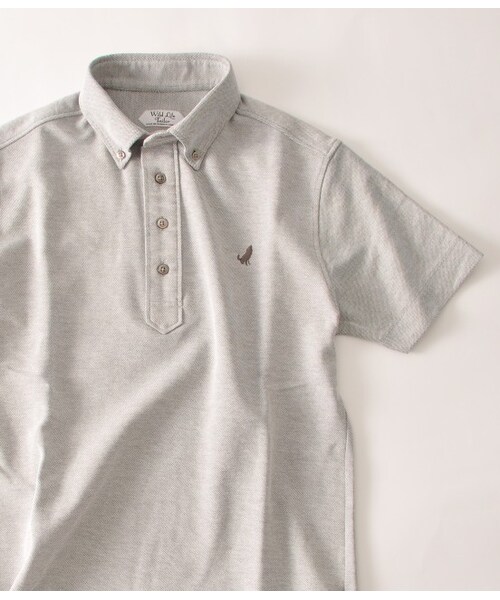 ADAM ET ROPE'（アダムエロペ）の「【Wild Life Tailor】ハチノスポロシャツ（Ｔシャツ/カットソー・メンズ・グレー/ホワイト/ダークブラウン/モスグリーン/ネイビー/サックス・S/M/L）」の2枚目の写真