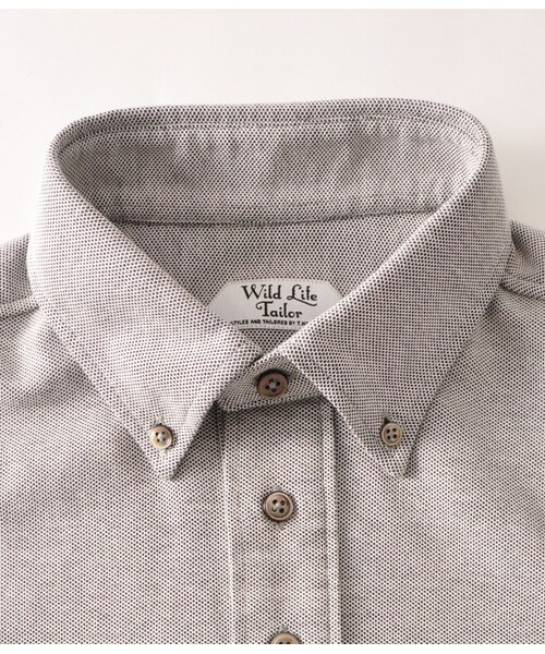 ADAM ET ROPE'（アダムエロペ）の「【Wild Life Tailor】ハチノスポロシャツ（Ｔシャツ/カットソー・メンズ・グレー/ホワイト/ダークブラウン/モスグリーン/ネイビー/サックス・S/M/L）」の9枚目の写真