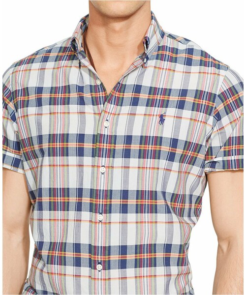 POLO RALPH LAUREN（ポロ ラルフ ローレン）の「Polo Ralph Lauren Short-Sleeved Madras Shirt（シャツ/ブラウス・メンズ・Navy Madras/Green Madras・XXL/XL/M/L/S）」の2枚目の写真