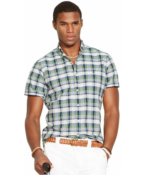 POLO RALPH LAUREN（ポロ ラルフ ローレン）の「Polo Ralph Lauren Short-Sleeved Madras Shirt（シャツ/ブラウス・メンズ・Navy Madras/Green Madras・XXL/XL/M/L/S）」の4枚目の写真