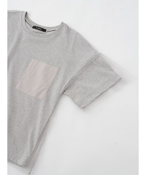 w closet（ダブルクローゼット）の「チュール重ねプルオーバー（トップス・レディース・オフホワイト/グレー/カーキ・FREE）」の9枚目の写真