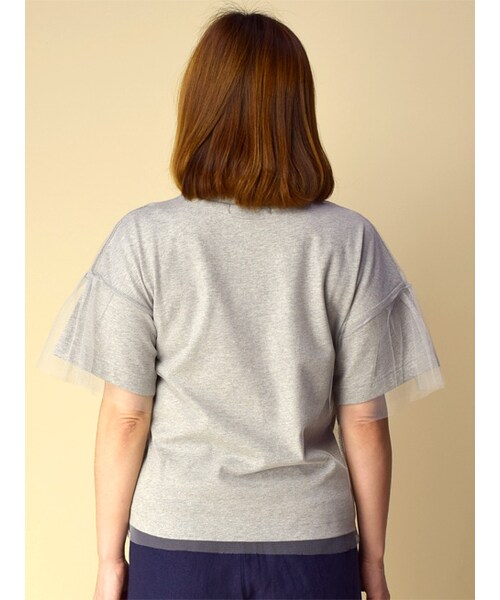 w closet（ダブルクローゼット）の「チュール重ねプルオーバー（トップス・レディース・オフホワイト/グレー/カーキ・FREE）」の6枚目の写真