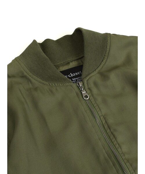 w closet（ダブルクローゼット）の「MA-1ブルゾン（ジャケット/アウター・レディース・カーキ/ブラック・FREE）」の6枚目の写真