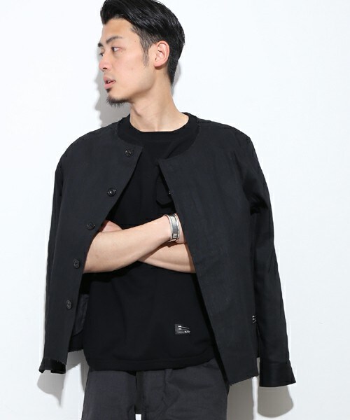 Name.（ネーム）の「【STUDIOUS限定】ノーカラーデニムブルゾン 4月25 