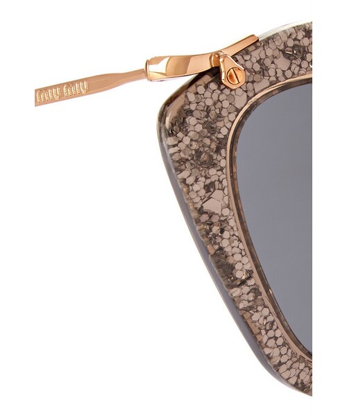 Miu Miu Cat-eye glittered acetate and metal sunglasses