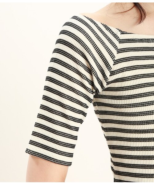 ROPE' PICNIC（ロペピクニック）の「ワッフボーダープルオーバー（Ｔシャツ/カットソー・レディース・ブラック/グレー/ブルー・38）」の8枚目の写真