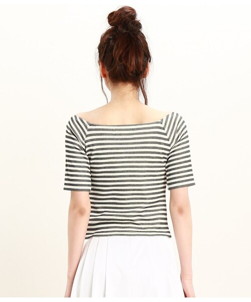 ROPE' PICNIC（ロペピクニック）の「ワッフボーダープルオーバー（Ｔシャツ/カットソー・レディース・ブラック/グレー/ブルー・38）」の6枚目の写真