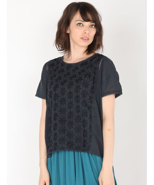 Rinajour（リナジュール）の「綿レースボイルブラウス（トップス・レディース・OFF/WHITE/NAVY・F）」の9枚目の写真