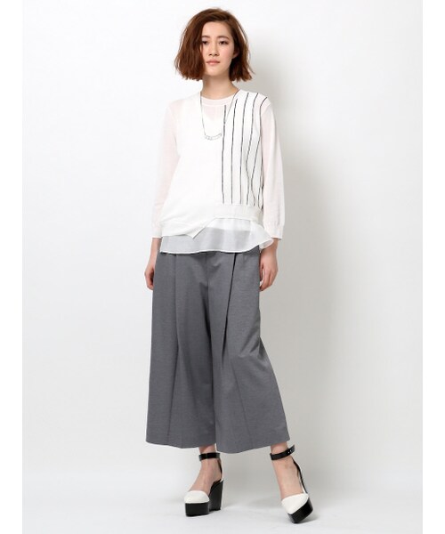 Abahouse Devinette（ドゥヴィネット）の「タックガウチョパンツ【GINGER2015年06月号P.127掲載】（パンツ・レディース・gray/black・1/2）」の11枚目の写真