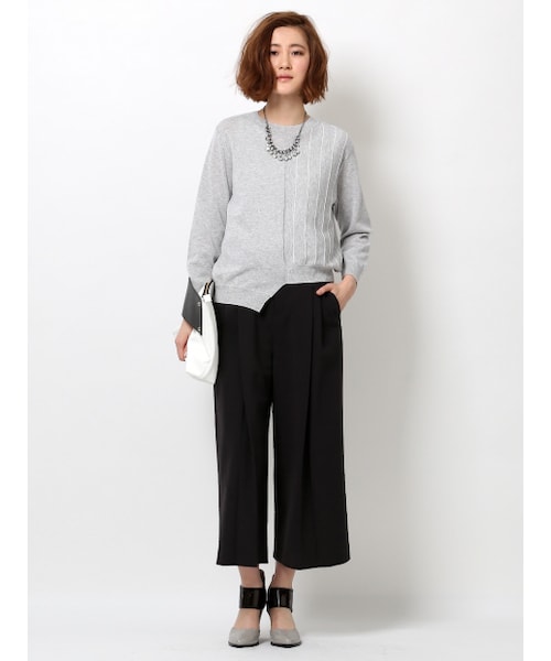 Abahouse Devinette（ドゥヴィネット）の「タックガウチョパンツ【GINGER2015年06月号P.127掲載】（パンツ・レディース・gray/black・1/2）」の12枚目の写真