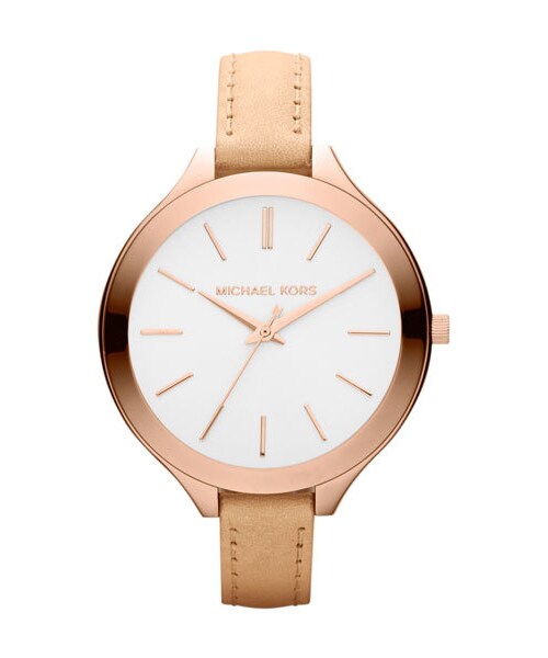 MICHAEL KORS（マイケルコース）の「MICHAEL Michael Kors Michael Kors 'Slim Runway' Leather Strap Watch, 42mm（アナログ腕時計・レディース・Vachetta/ Rose Gold）」の3枚目の写真