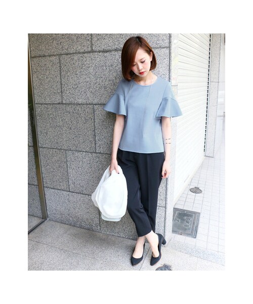 KBF（ケイビーエフ）の「袖フレアーTOPS（トップス・レディース・WHITE/L/BLUE/TOPGRAY・one）」の10枚目の写真