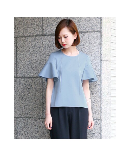 KBF（ケイビーエフ）の「袖フレアーTOPS（トップス・レディース・WHITE/L/BLUE/TOPGRAY・one）」の12枚目の写真