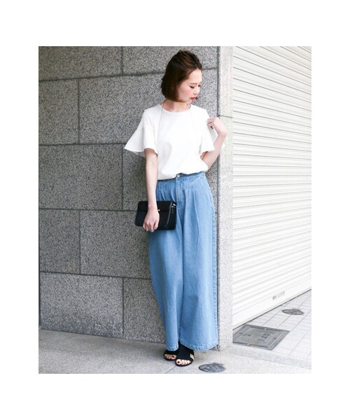 KBF（ケイビーエフ）の「袖フレアーTOPS（トップス・レディース・WHITE/L/BLUE/TOPGRAY・one）」の7枚目の写真