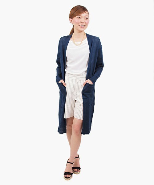 FREDY&GLOSTER(フレディアンドグロスター)の「フレンチリネンロングカーディガン(カーディガン/ボレロ・レディース・オフホワイト/グレー/ネイビー・38)」の3枚目の写真