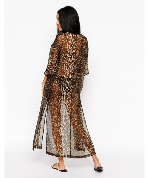 LIPSY（リプシー）の「MICHELLE KEEGAN LOVES LIPSY Lipsy Michelle Keegan Animal Beach Kimono（水着・レディース・multi・M-US 6/S-US 4）」の4枚目の写真