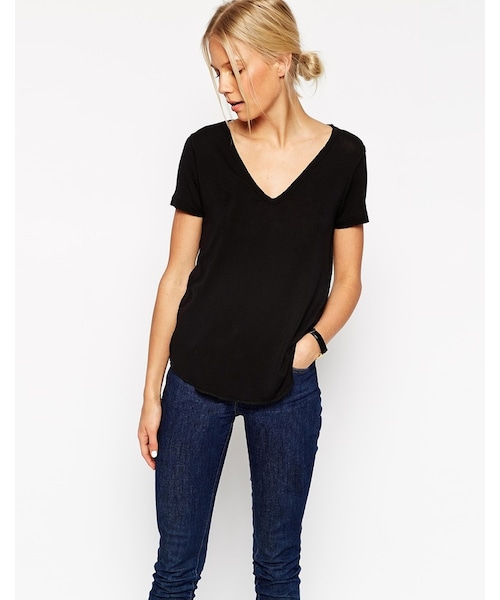 asos(エイソス)の「ASOS COLLECTION ASOS The New Forever T-Shirt(Tシャツ/カットソー・レディース・black・US 10/US 0/US 2/US 6/US 8/US 4)」の1枚目の写真