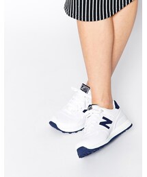 NEW BALANCE | New Balance 574 White /Navy Textile Sneakers(スニーカー)