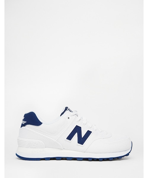 NEW BALANCE(ニューバランス)の「New Balance 574 White /Navy Textile Sneakers(スニーカー・レディース・whitenavy・US 7.5/US 10/US 10.5/US 11/US 6/US 6.5/US 7/US 8/US 8.5/US 9)」の3枚目の写真