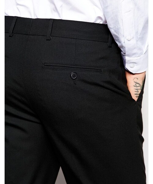 asos(エイソス)の「ASOS BRAND ASOS Skinny Fit Smart Cropped Pants(その他パンツ・メンズ・black・W28 L34-W71cm L86cm/W34 L30-W86cm L76cm/W31 L34-W79cm L86cm)」の4枚目の写真