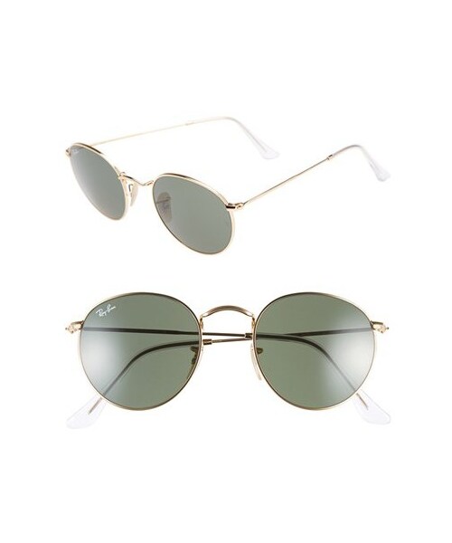 Ray-Ban（レイバン）の「Ray-Ban 50mm Rounded Sunglasses（サングラス・レディース・Gold/ Green）」の2枚目の写真
