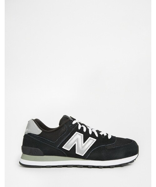 NEW BALANCE(ニューバランス)の「New Balance 574 Suede Sneakers(スニーカー・メンズ・black・5.5/9.5/6.5/11.5/9/12/10.5/7.5/8.5/8/10)」の2枚目の写真