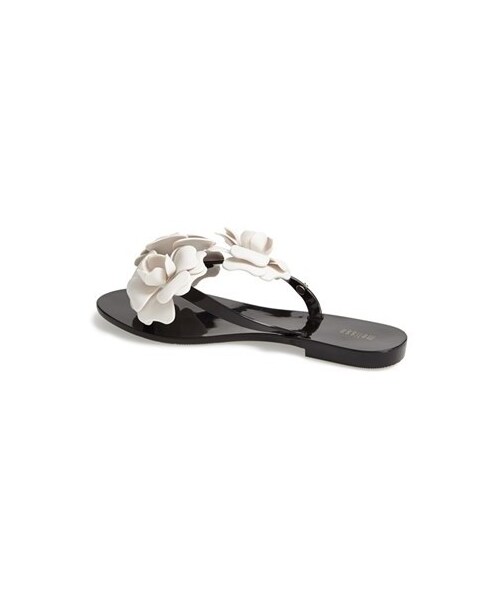melissa（メリッサ）の「Melissa 'Harmonic Garden' Jelly Thong Sandal (Women)（サンダル・レディース・Black/ White・6 M）」の3枚目の写真