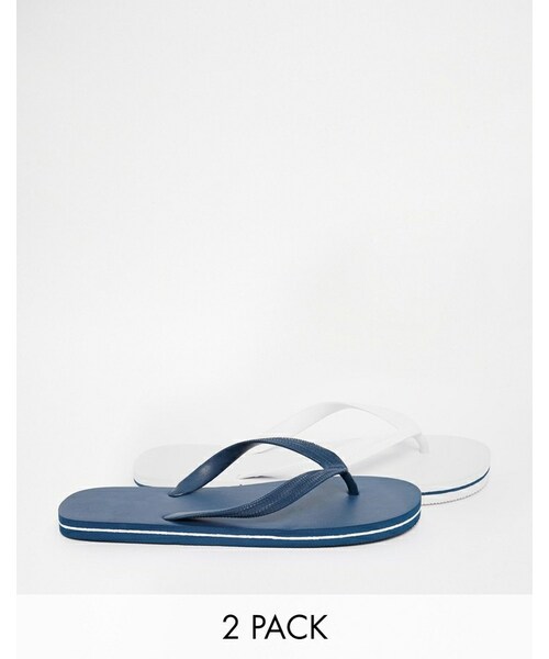 asos（エイソス）の「ASOS BRAND ASOS Flip Flops 2 Pack SAVE 20（サンダル）」 WEAR