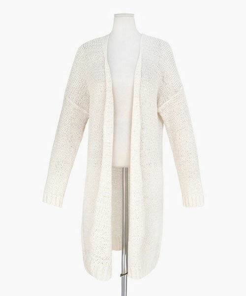 DHOLIC(ディーホリック)の「ローゲージオープンロングカーディガン(カーディガン/ボレロ・レディース・ホワイト/クリーム/ブルー/ネイビー・FREE)」の2枚目の写真