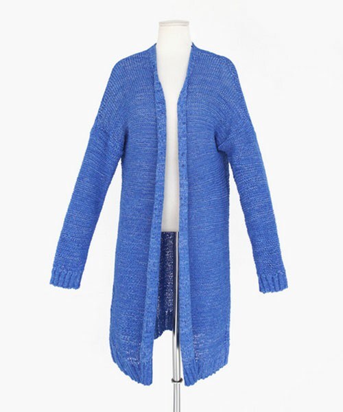 DHOLIC(ディーホリック)の「ローゲージオープンロングカーディガン(カーディガン/ボレロ・レディース・ホワイト/クリーム/ブルー/ネイビー・FREE)」の3枚目の写真