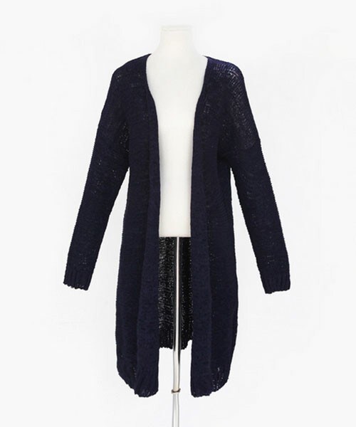 DHOLIC(ディーホリック)の「ローゲージオープンロングカーディガン(カーディガン/ボレロ・レディース・ホワイト/クリーム/ブルー/ネイビー・FREE)」の4枚目の写真