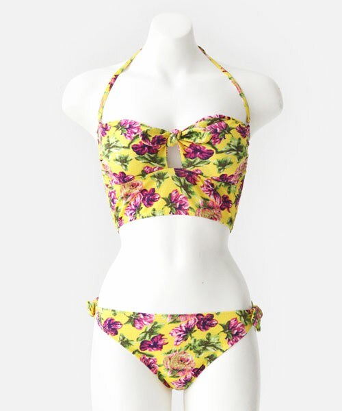 DHOLIC（ディーホリック）の「フローラルビスチェビキニ（水着・レディース・グリーン/イエロー・FREE）」の2枚目の写真