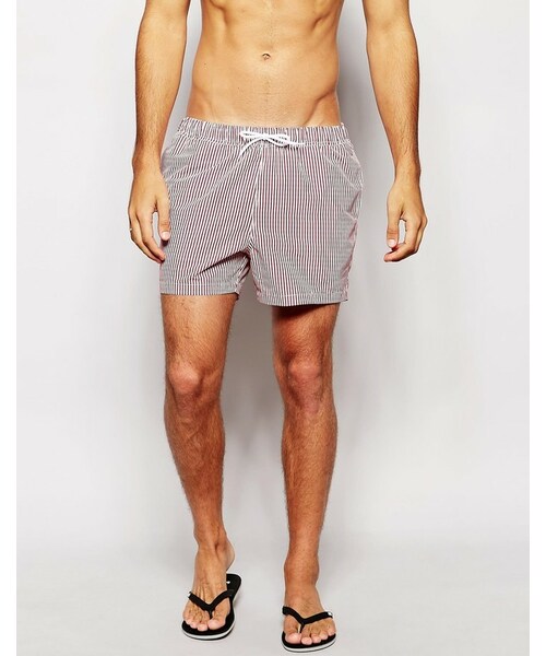 Asos（エイソス）の「ASOS BRAND ASOS Swim Shorts With Stripe In Short Length（水着