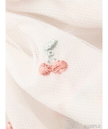 GELATO PIQUE ピンク シフォンシュシュ 刺繍入り gelato pique（ジェラートピケ）の「フルーツ刺繍シュシュ（ヘア