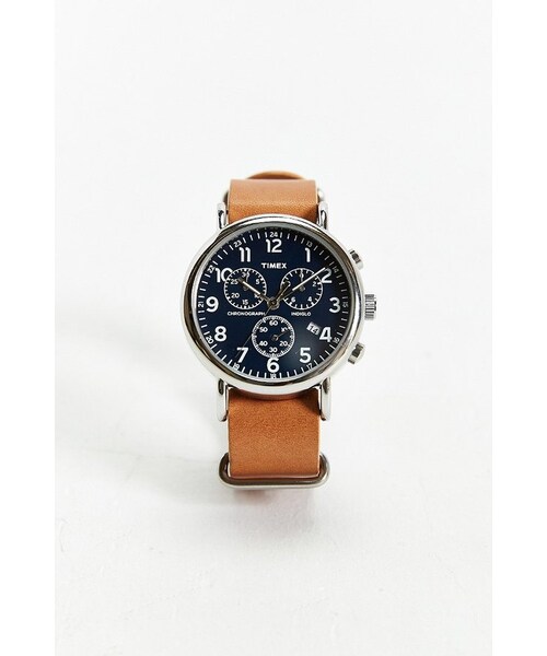 TIMEX（タイメックス）の「Timex Weekender Chrono Watch（アナログ腕時計・メンズ・BLACK/BROWN・ONE SIZE）」の5枚目の写真