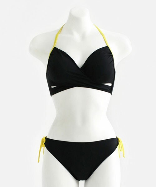 DHOLIC（ディーホリック）の「クロスブラトップビキニ（水着・レディース・ネオンオレンジ/ブラック/マルチトーン・FREE）」の2枚目の写真