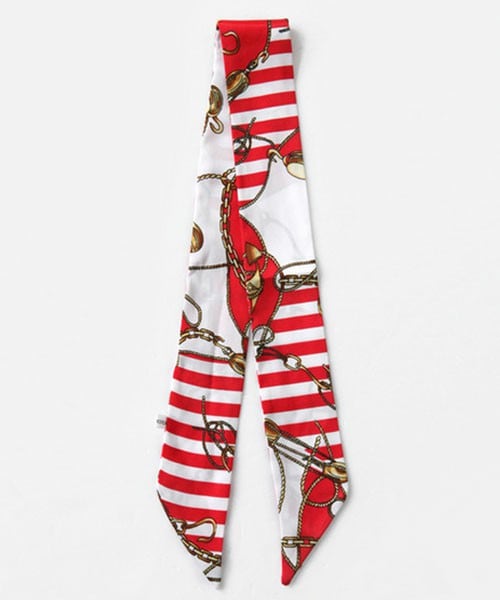 DHOLIC（ディーホリック）の「ユニーク柄スカーフモチーフヘアバンド（ヘアバンド・レディース・ディープミントA/レッドA/レッドB/ネイビーB/ブラックB・FREE）」の5枚目の写真