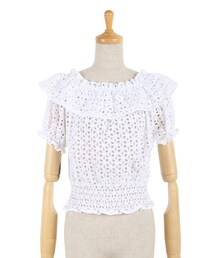 an another angelus | フラワーレースオフショルダー半袖プルオーバーブラウス/an another angelus(シャツ/ブラウス)