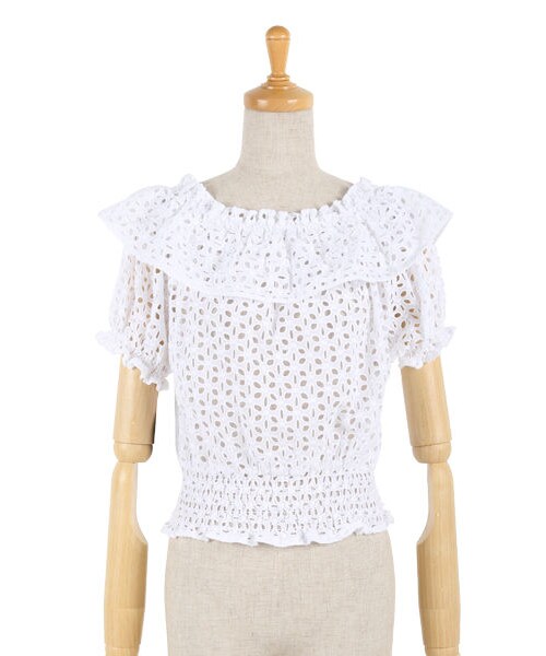 an another angelus(アンアナザーアンジェラス)の「フラワーレースオフショルダー半袖プルオーバーブラウス/an another angelus(シャツ/ブラウス・レディース・その他)」の1枚目の写真