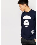 A Bathing Ape | AAPE By A Bathing Ape Long Sleeved T-Shirt With AAPE Face Print(T恤)
