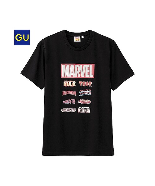 GU(ジーユー)の「(GU)グラフィックT(マーベル・半袖)H(MEN ⁄ グラフィックTシャツ・メンズ・BLACK/WHITE/GRAY・XL/M/S/L)」の1枚目の写真